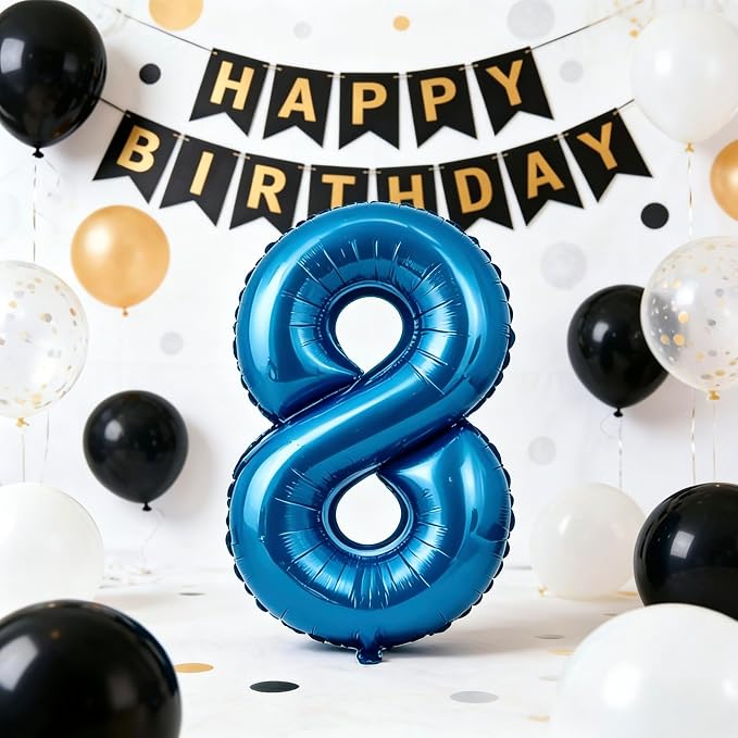 10 Pcs Blue Number 0-9 Balloons 16 Inch Number Mylar Foil Balloons Custom - Image 4