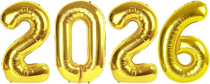Number Balloon 40 Inch Gold Number 2026 by Mluchee