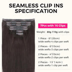 Lashey Seamless Clip in Hair Extensions Real Human Hair, #2 Dark Brown Straight 110g 7pcs 22 Inch Soft Long Hair Extensions with 100% Real Human Hair for Black Women