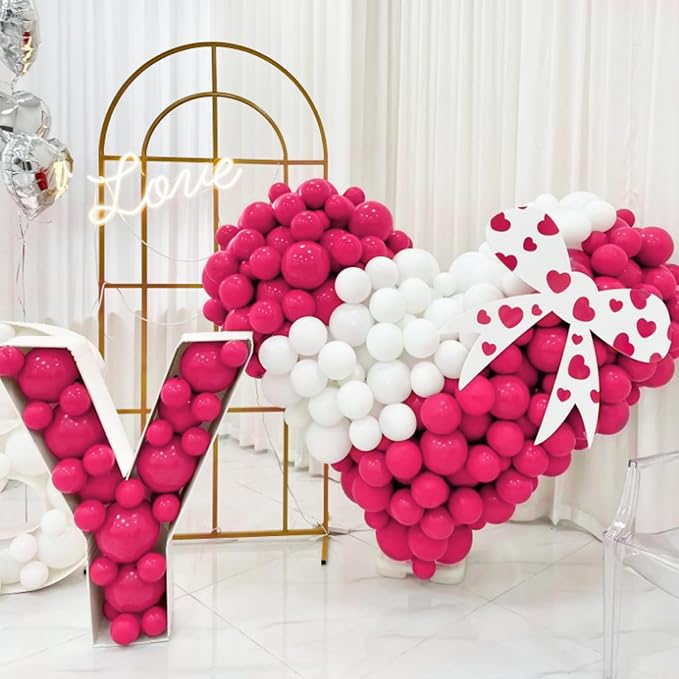 Hot Pink Balloons 100 pcs 12 inch Thicken Latex Hot Pink Balloon Pink Round - Image 7