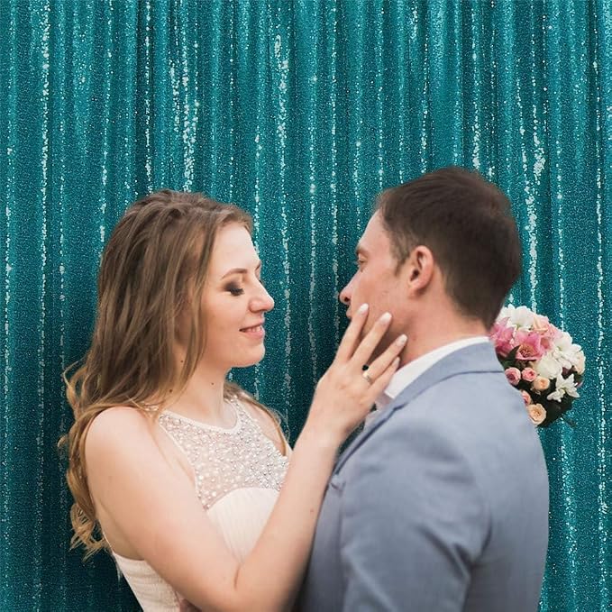 Eternal Beauty Teal 3mm Sequin Backdrop 20x10 Ft - Image 6