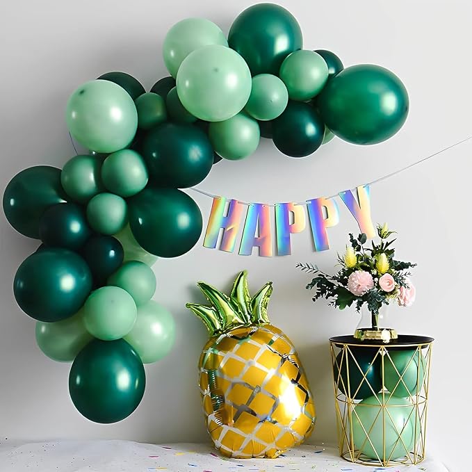 Voircoloria 66pcs Dark Green Latex Party Balloons, 12inch | - Image 5