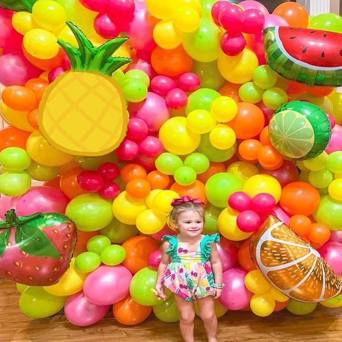 Fruit Balloon Garland Arch Kit Pink Rose Red Yellow Green Orange Balloons | - Image 6