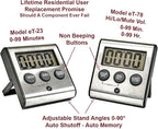 Elegant Digital Kitchen Timer, Stainless Steel Model eT-23, Super Strong Magnetic Back, Loud Alarm, Large Display, Auto Memory, Auto Shut-Off by eTradewinds