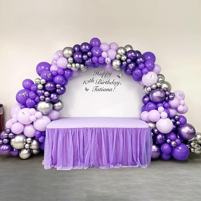 Awenztech 122pcs Pastel Purple Balloons, 18 12 10 5 inch Light Purple Balloons - Image 7