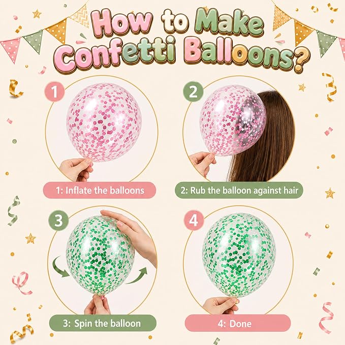 Pink and Green Balloons, for Girls Birthday Baby Shower Wedding Spring and - Image 4