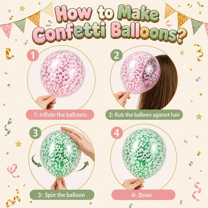 Pink and Green Balloons, for Girls Birthday Baby Shower Wedding Spring and - Image 4