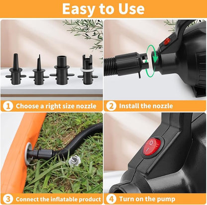 Electric Air Pump for Inflatables, 600W High Power Quick-Fill Air Pump | - Image 7