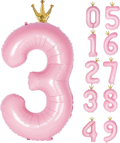 Giant Light Pink Number 3 Balloon by GifloonOfficial
