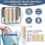 Travel Bottles for Toiletries, 3oz TSA Approved Travel Size Toiletries, Silicone Leak-Proof Refillable Containers, Squeezable Liquid Essentials Bottles W/Clear Bag (CREAM)