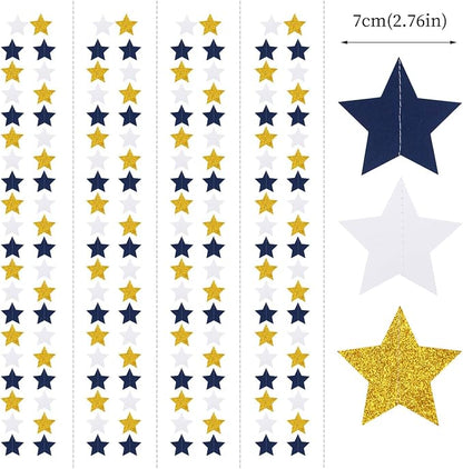 Navy-Blue White-Gold Party-Decorations Birthday Garland - 62ft Twinkle Little - Image 2
