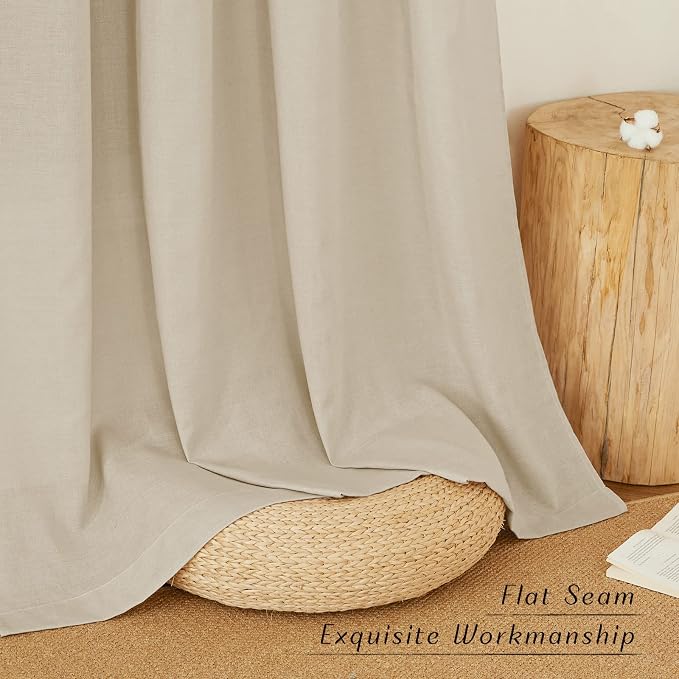 NICETOWN Rustic Linen 96 inch Long Curtains - Image 2