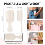 Mini Hair Bursh for Women Men and Kids, Protable Travel Size Hair Brush for Pockets Purses, Mini Detangler Brush for All Hair Types, Small Paddle Brush for Detangling (1 Pack-White)