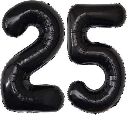 Jonhamwelbor 25 Number Balloons Black Big Giant Jumbo Number 25 Foil Mylar by Jonhamwelbor