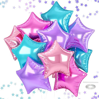 Purple Blue Star Balloons, 18 Inches Pink Purple Star Balloon by FEYG