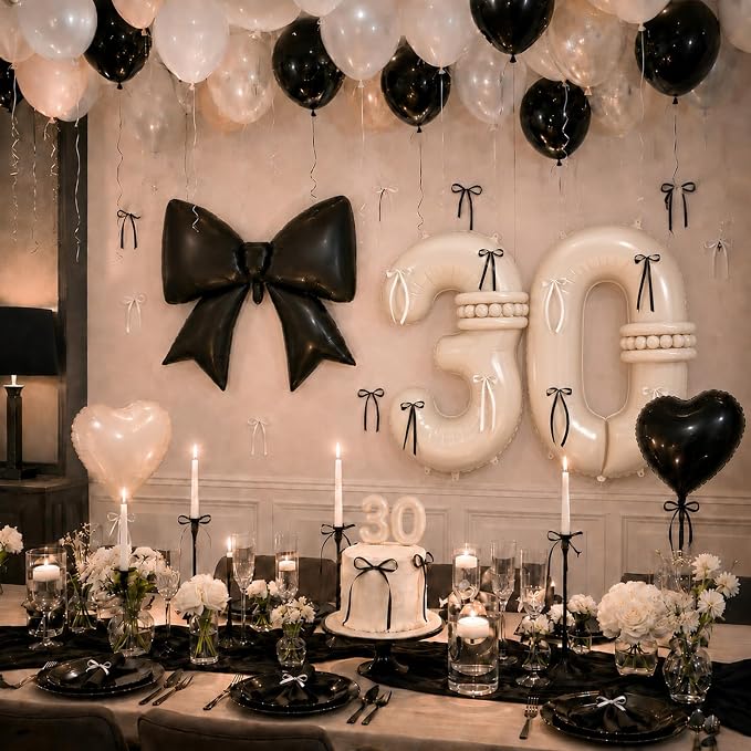 Beige Balloon Number 30 for 30th Birthday Decorations Women, Double Stuff Pearl - Image 5