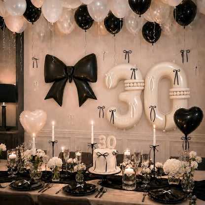 Beige Balloon Number 30 for 30th Birthday Decorations Women, Double Stuff Pearl - Image 5