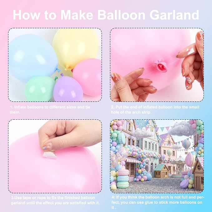 RUBFAC Pastel Balloons Garland Arch Kit, Easter Party Balloon - Image 3