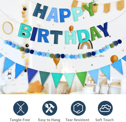 CANREVEL 3 PCS Pre-Strung 3D Happy Birthday Banner Decorations, Happy Birthday - Image 3