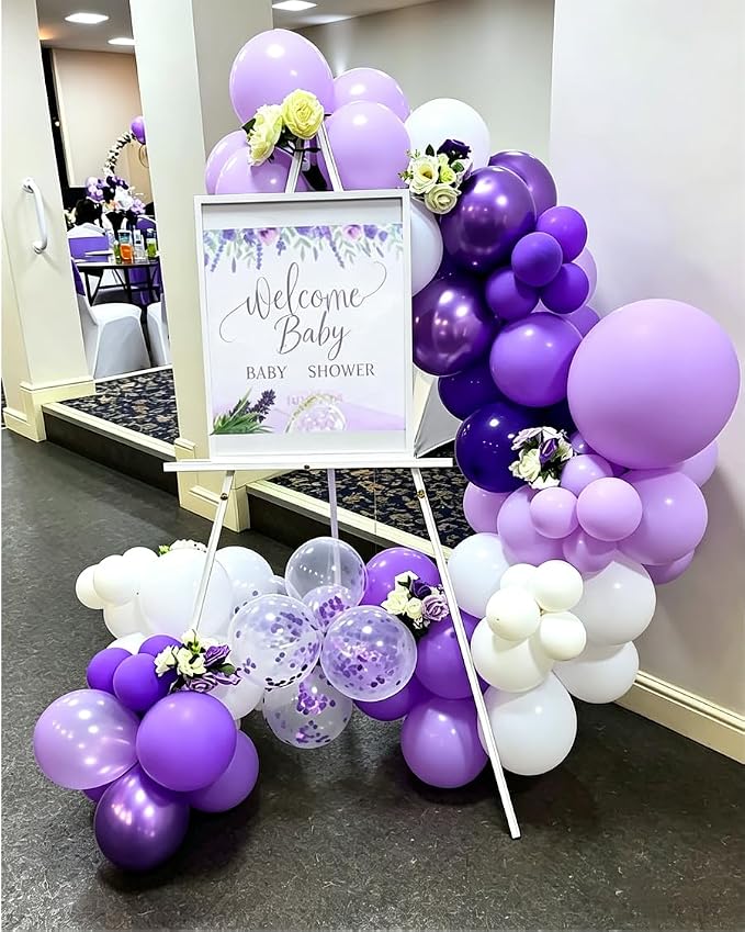 Purple Balloons 50pcs 12 Inch Light Pastel Dark Metallic Purple Balloons | - Image 3