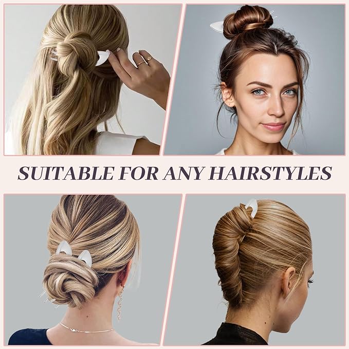 2PCS 5Inch French Hair Pins Large U-Shaped Pins for Women and Girls Fashion Metal Hair Pin French Twist Hair Pins for Buns, Updos,Stylish and Functional(set6-silver)