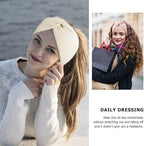 DRESHOW Knit Crochet Headband for Women Ear Warmer Soft Turban Stretch Warmer Headbands Winter Fashion Head Wrap