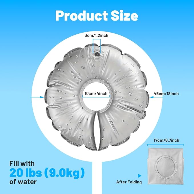 4 Pack 18" Water Weight Bags for Feather Flag Base, Water Bags for Weight | - Image 5