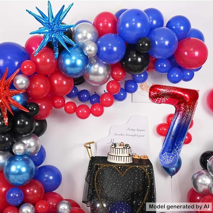 40 Inch Spider Number 7 Foil Balloons - Image 6