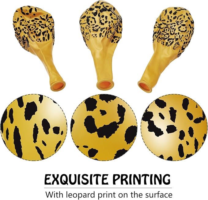 Gejoy 36 Pcs Gold Cheetah Print Balloons 12 Inch Leopard Print Balloons Safari - Image 6