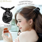 RC ROCHE 6 Pcs Double Claw Hair Clip Tooth Claw Clip Grip Tooth Jaw Clamps Thin Fine Hair Strong Hold No Slip Undo Clutchers for Women, Small Clear Brown and Black