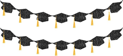 Graduation Decorations 2026, Pre-strung Double-sided Glitter Graduation Banner by LXDNBGO