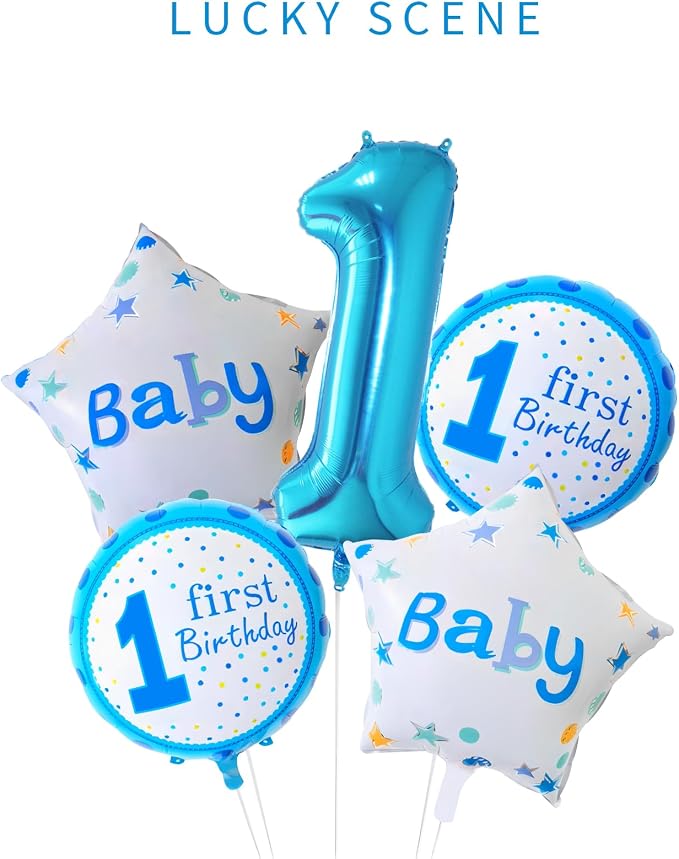 40 Inch Blue Number Balloons, Helium Mylar Foil Number Balloons - Image 2