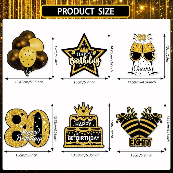Mxdfafa 39Pcs 80th Birthday Decoration Kit - Image 6