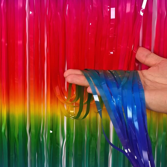 Gradient Colorful Party Streamers Backdrop Decorations - Image 4