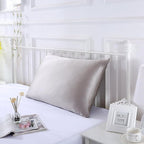 SLPBABY Silk Pillowcase for Hair and Skin with Hidden Zipper Print (King, Silver)