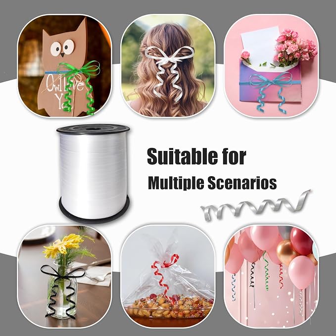 500 Yards Curling Ribbon， White Balloon String Ribbon，for Gift Wrapping，Party - Image 4
