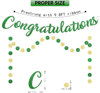 Green Congratulations Banner Sign Prestrung Congrats Banner Garland - Image 4
