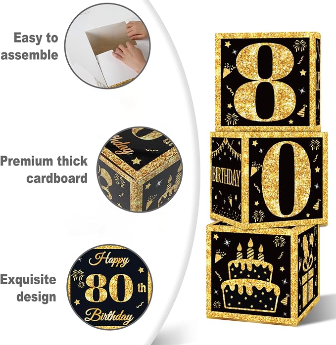 80th Birthday Decorations Boxes - Image 6