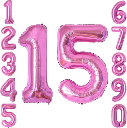 Pink Number 15 Balloon 40 Inch, Shimmering Foil Digit by Unknown