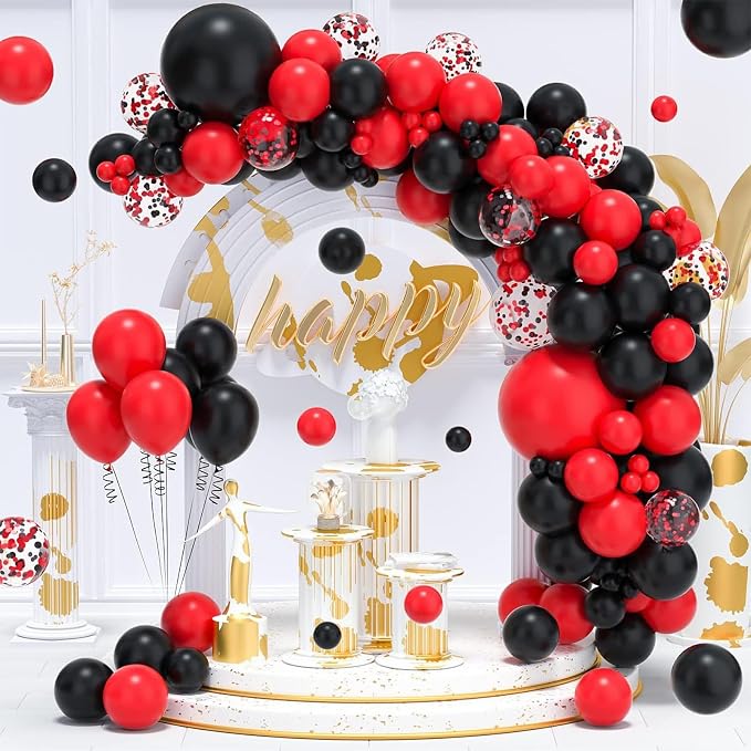 Red and Black Balloons Arch Kit - Image 7