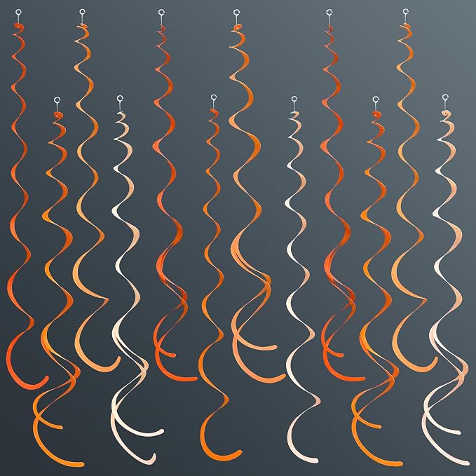 36Pcs Orange Hanging Swirl Decorations Ombre Orange Felt Swirl Streamer Spiral by pinkblume