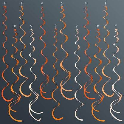 36Pcs Orange Hanging Swirl Decorations Ombre Orange Felt Swirl Streamer Spiral by pinkblume