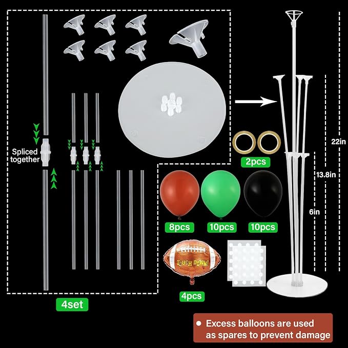 4 Sets Football Party Balloons Stand Kit - Image 2