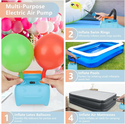 OWill Balloon Pump Electric, Portable Dual Nozzle Balloons Air Pump Electric - Image 3
