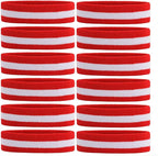 ONUPGO Sweatband Headbands for Men & Women -12PCS Sports Headbands Moisture Wicking Athletic Cotton Terry Cloth Headband for Tennis,Basketball,Football,Gym,Working Out