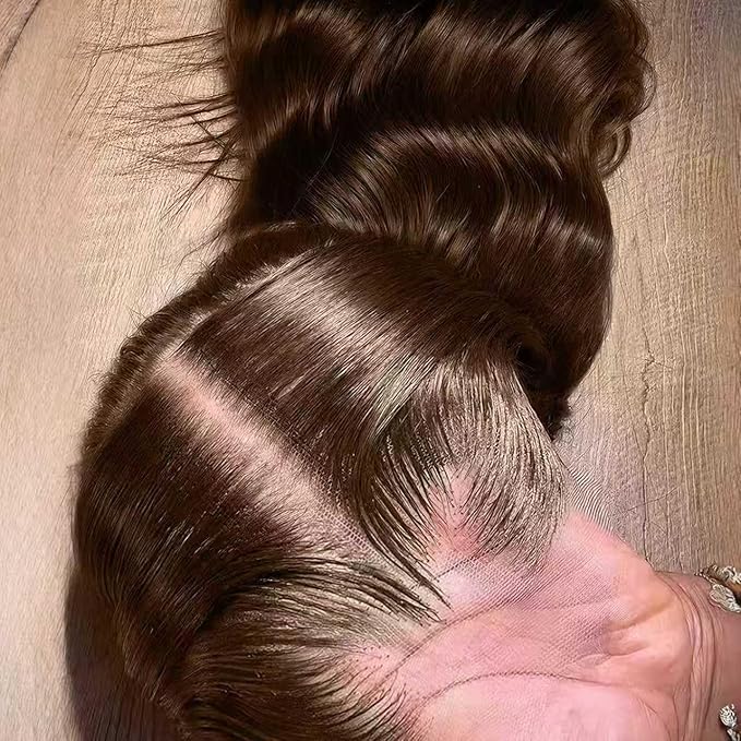 250 Density 13x6 SKINLIKE Real HD Lace Wigs 15A Chocolate Brown Lace Frontal wigs Human Hair Invisible 0.1mm Ultra-thin Frayed Ends Full Cuticle Aligned Virgin Hair Tiny Knots (32 Inch,Chocolate Wig)