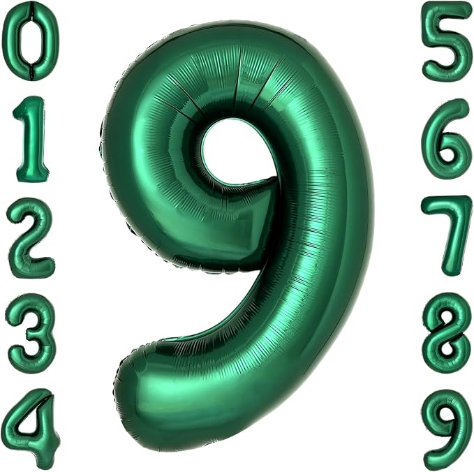 Dark Green Number 9 Balloons Large Emerald Green Number Balloons 40 Inch Jungle by cocodino