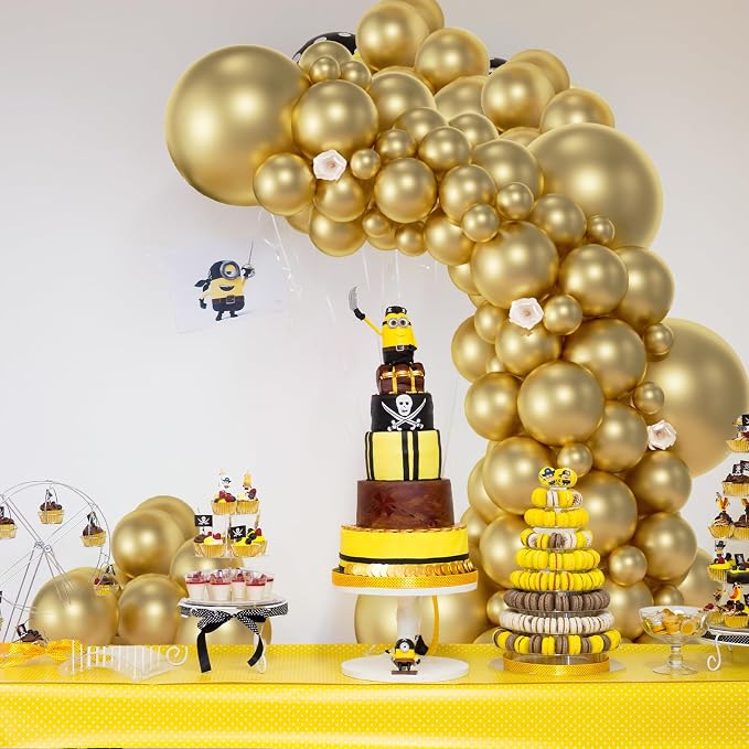 104pcs Metallic Gold Balloon Garland Arch Kit 18/12/10/5 Inch | Chrome Gold - Image 5