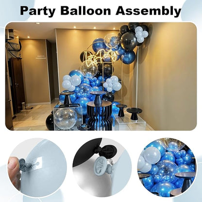 Metallic Blue and Black Balloon Arch Garland Kit - Image 7