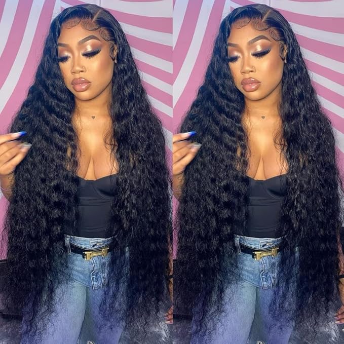 30 Inch Lace Front Wigs 180% Density Curly Wigs for Black Women 13x4 HD Transparent Lace Frontal Wigs Wet and Wavy Lace Front Wigs Pre Plucked with Natural Baby Hair